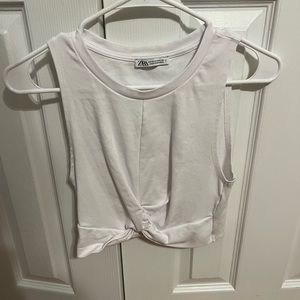 Zara Basic white crop top